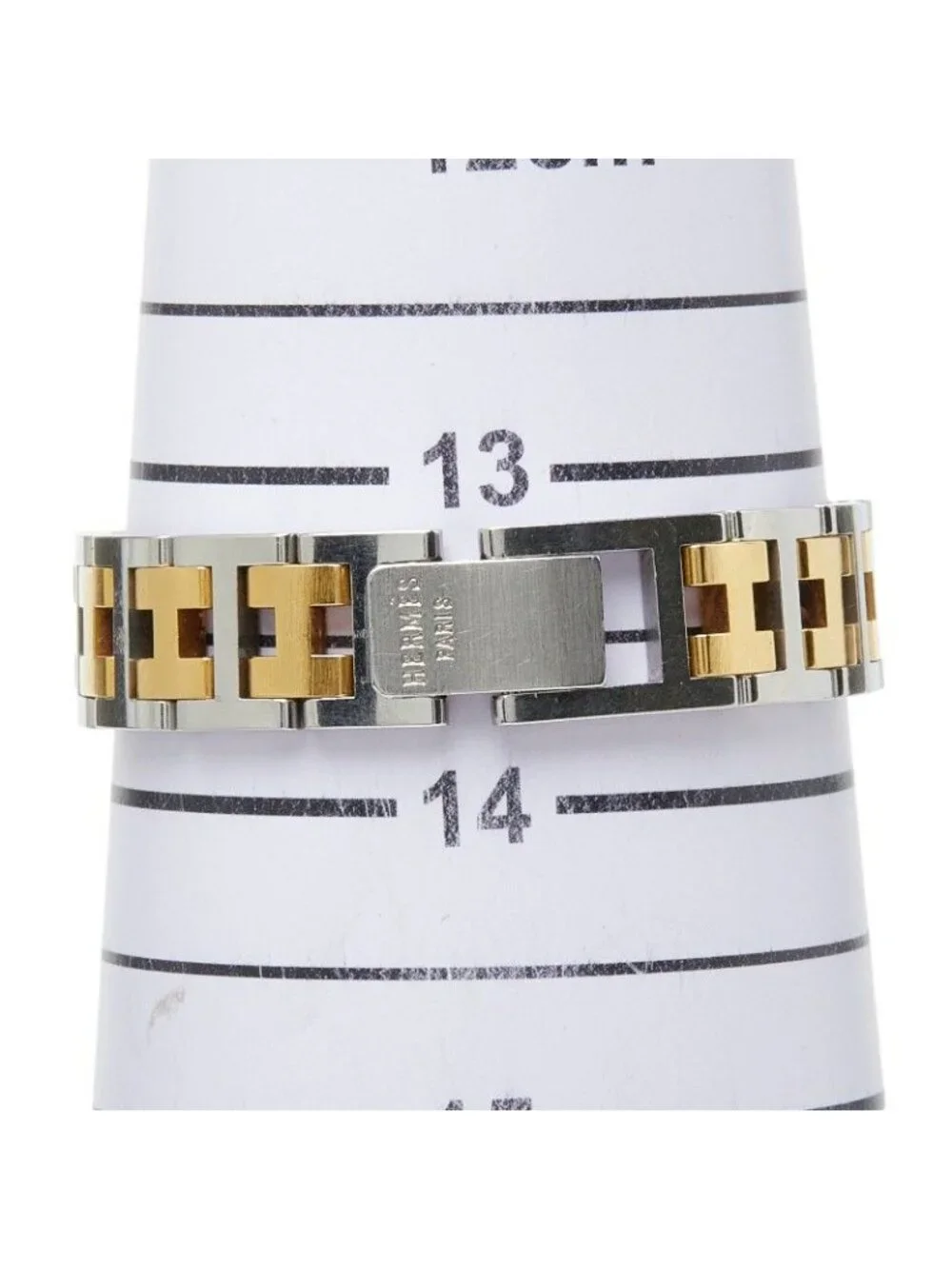 Hermes Clipper Watch White Silver Gold Stainless Steel